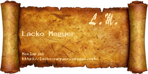 Lacko Megyer névjegykártya